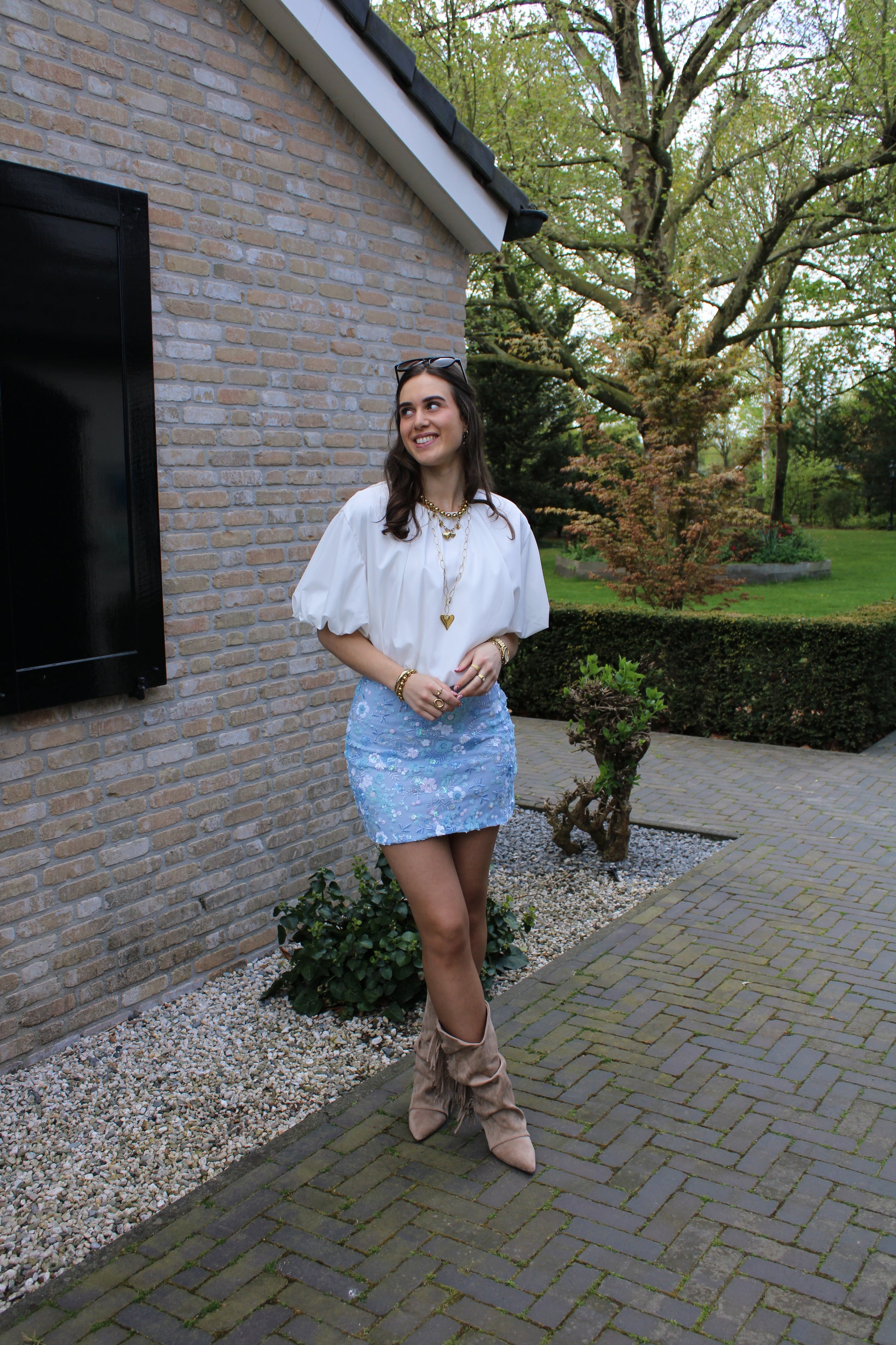 Ballon blouse top - wit - At Styles