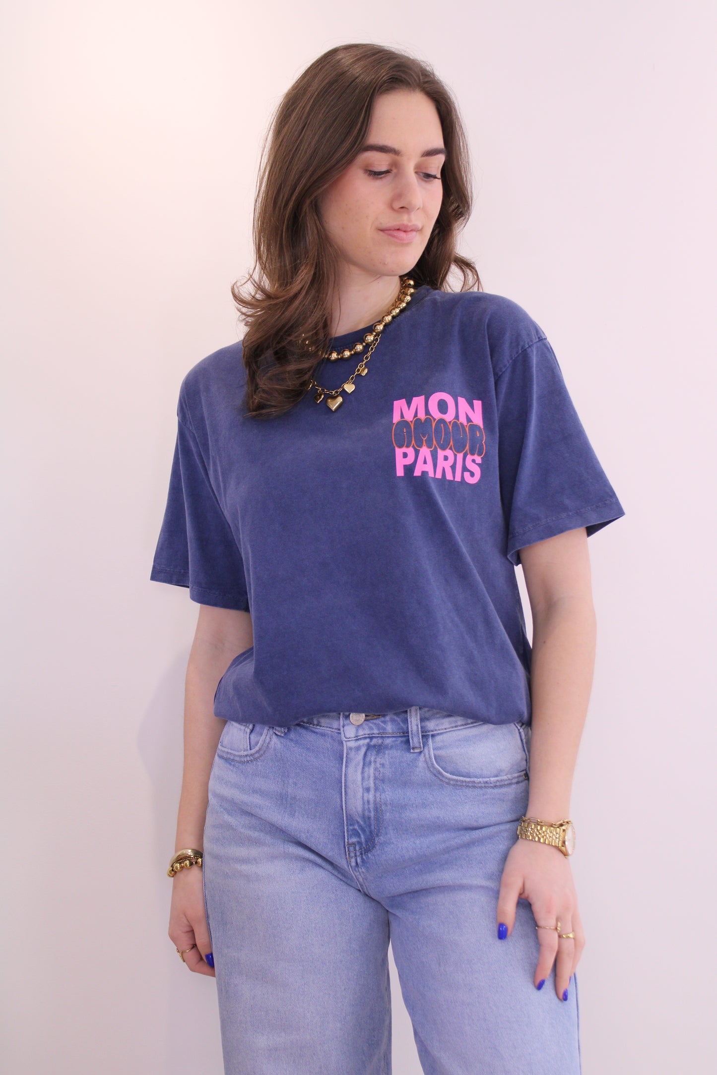 Shirt 'mon amour' - blauw - At Styles