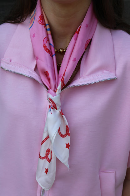 Satijnen sjaaltje - roze/oranje