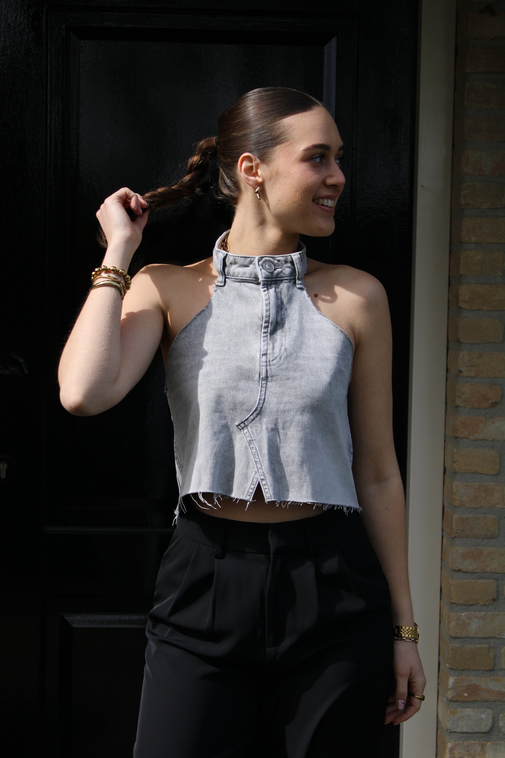 Handgemaakte top - grijs - At Styles