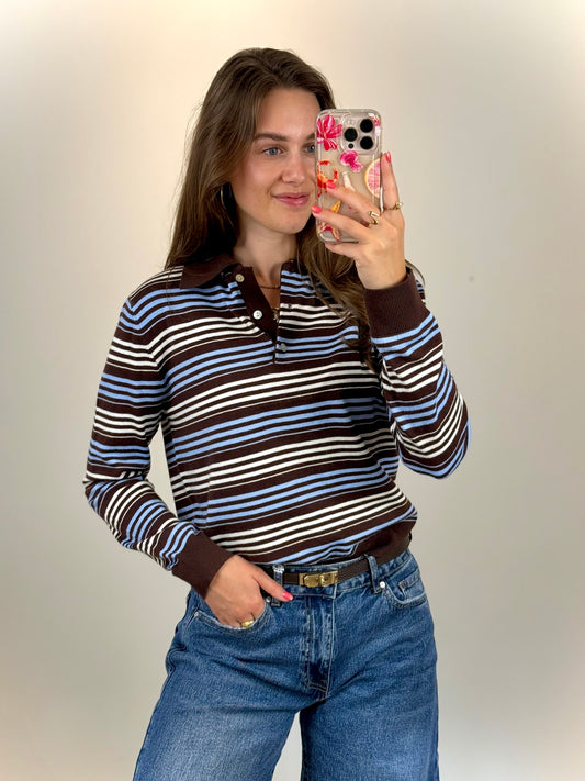 Gestreepte polo top