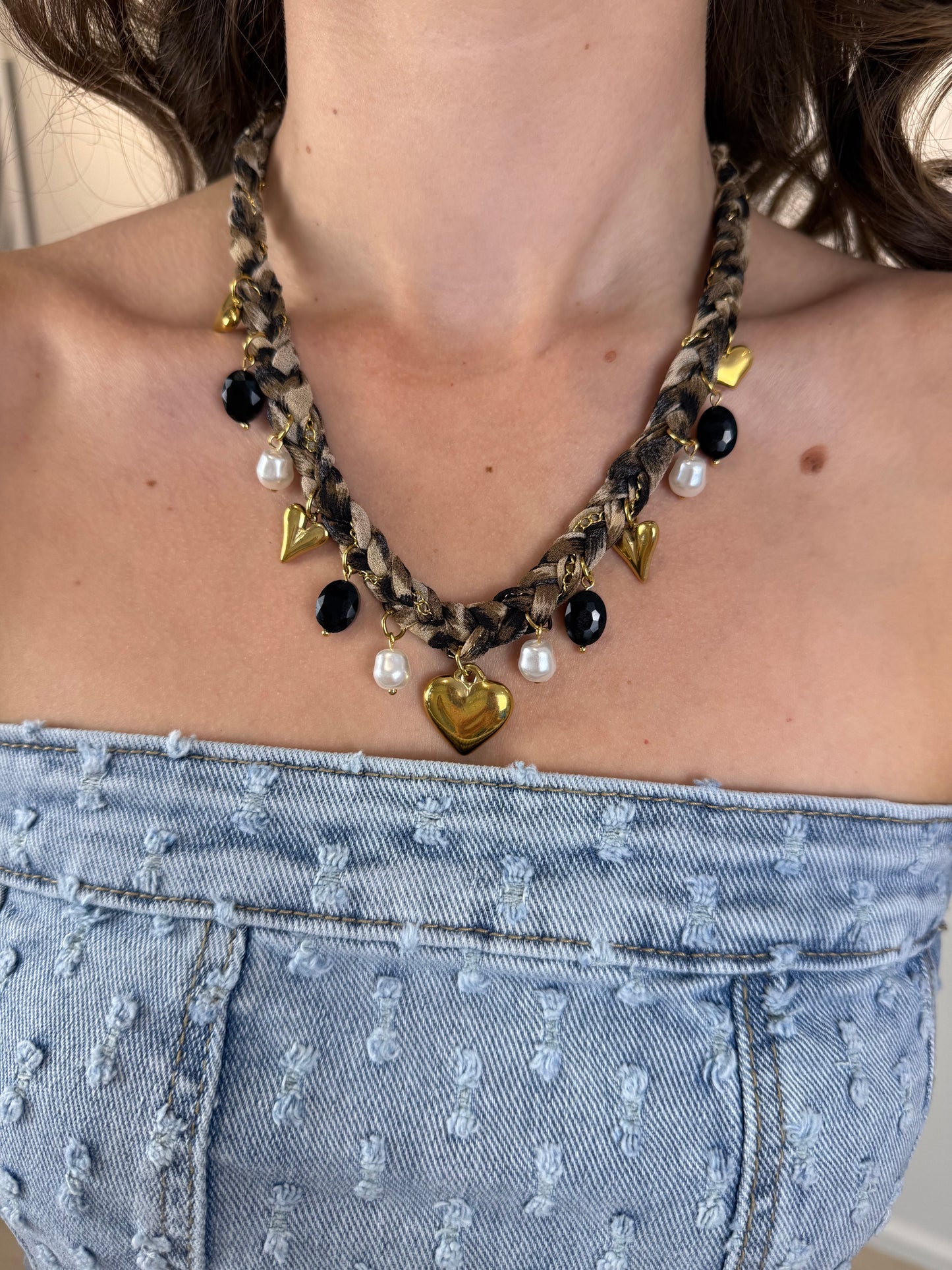 Bedel ketting - panter touw | Goud