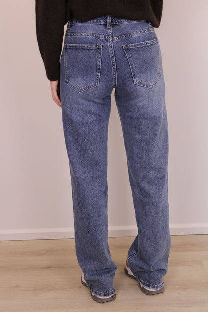 Mid waist - wide leg stretch jeans - denim (tall)