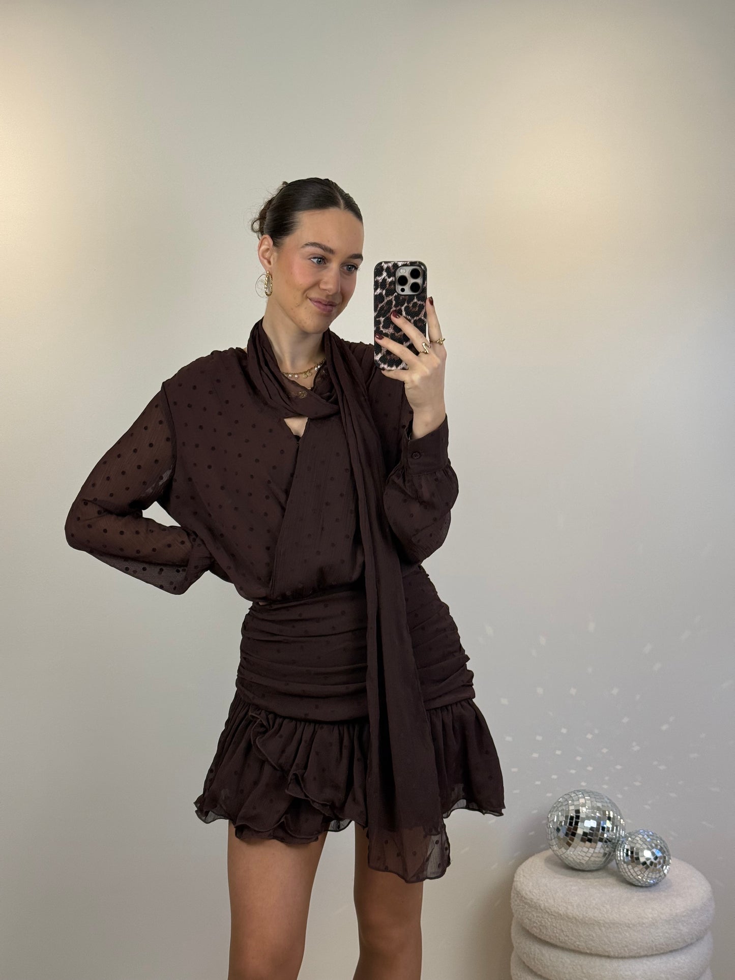 Polkadot jurkje - wine red