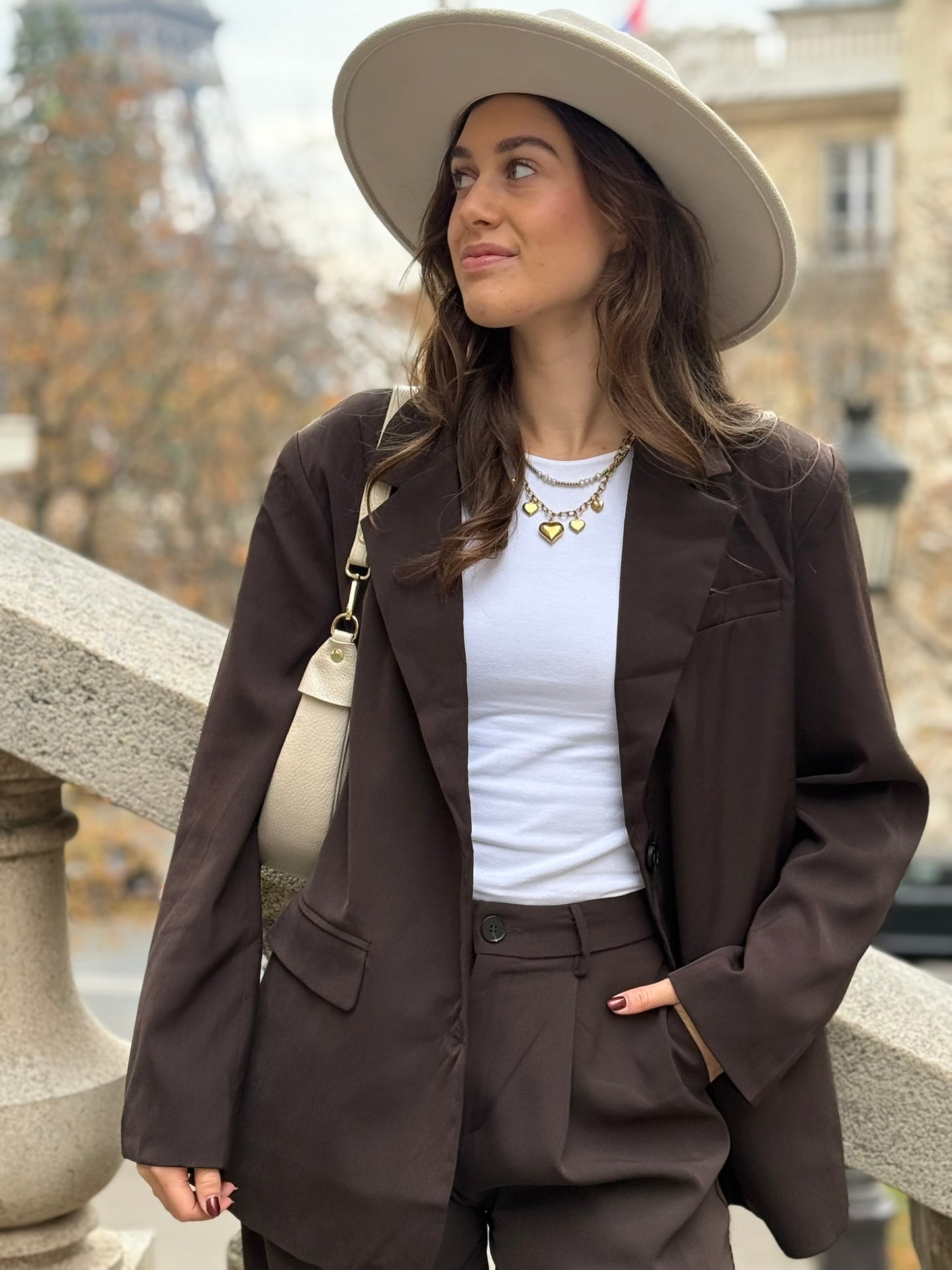 Oversized blazer - bruin