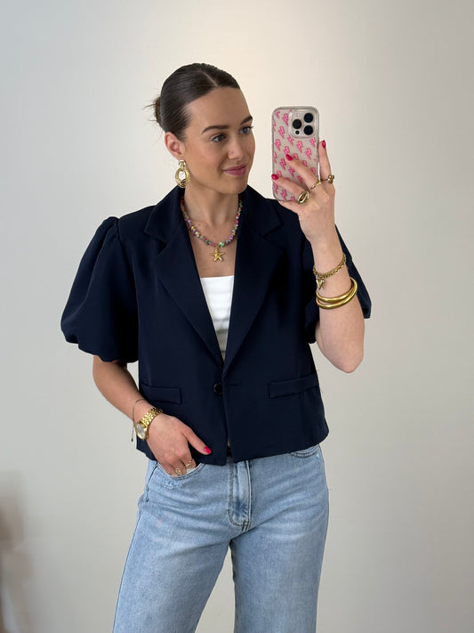 Puffed blazer - navy