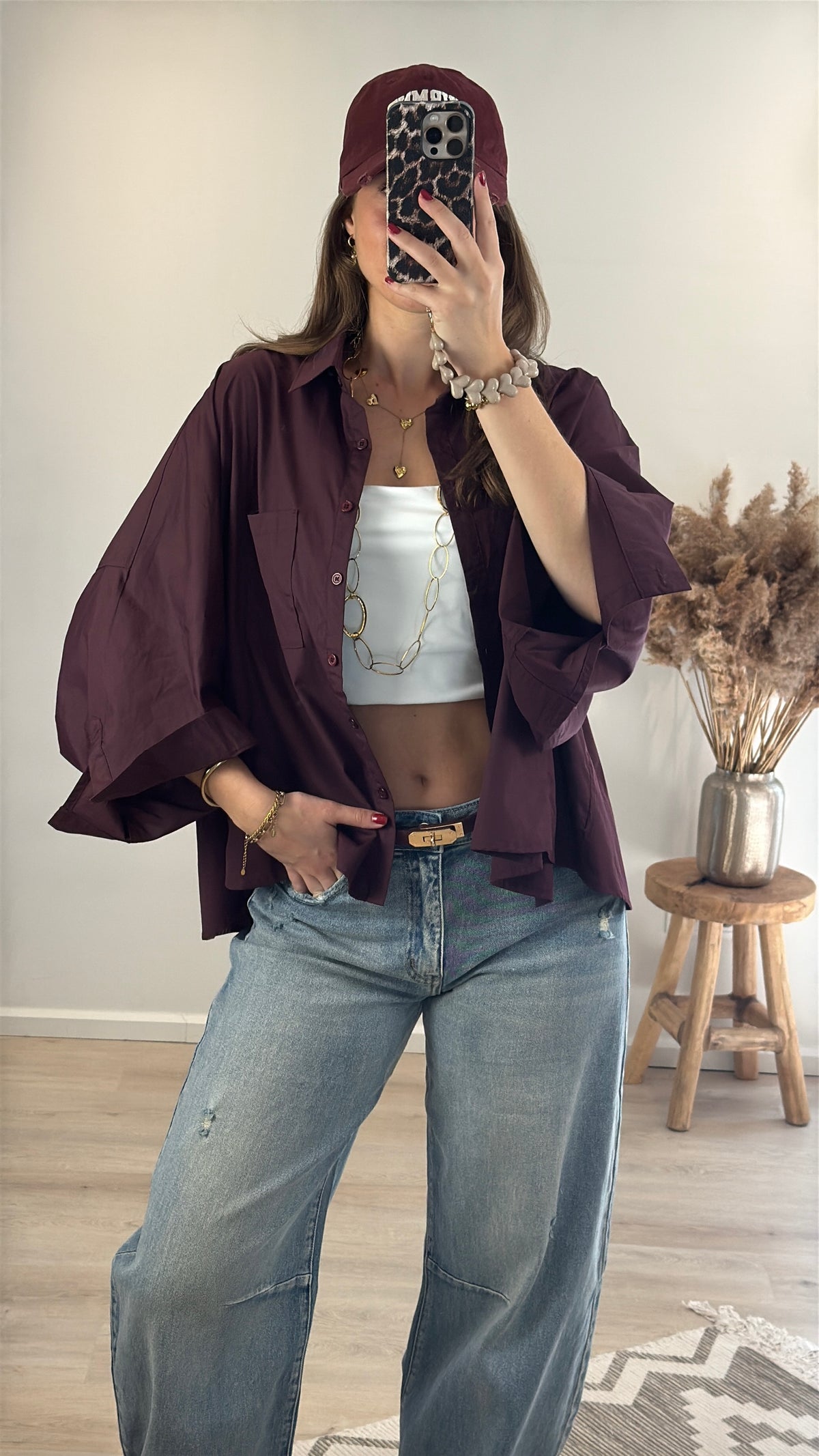 Oversized blouse - bordeaux