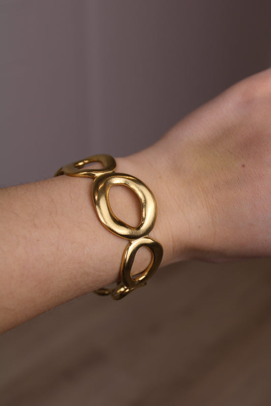 Ovale bangle armband - goud