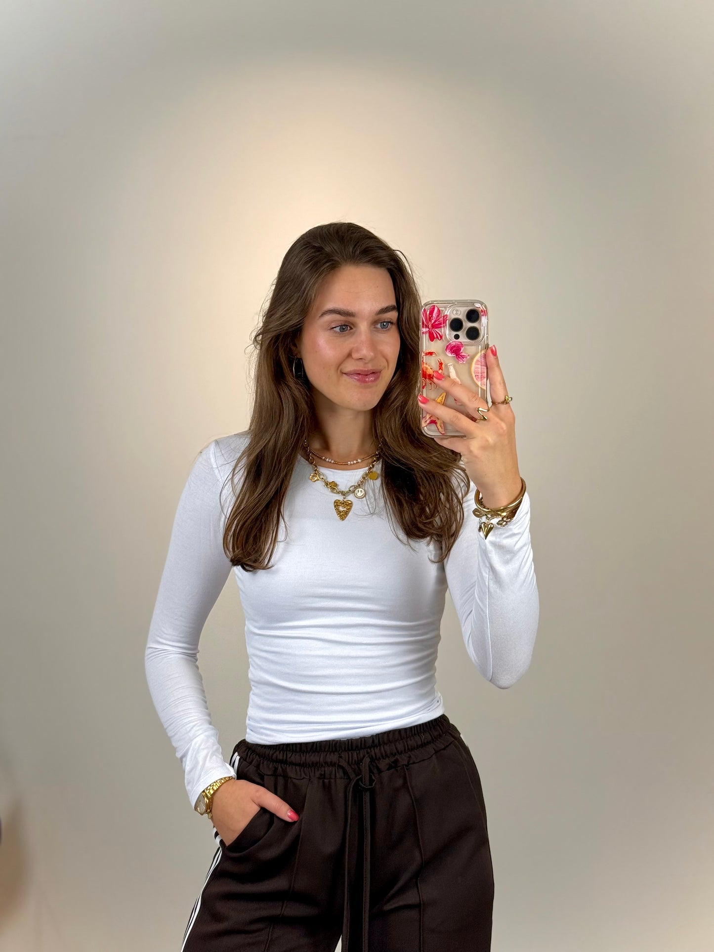 Basic top dubbellaags - wit