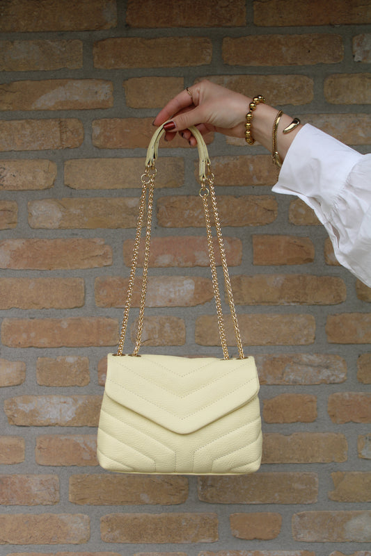 Leren tas Celine - geel