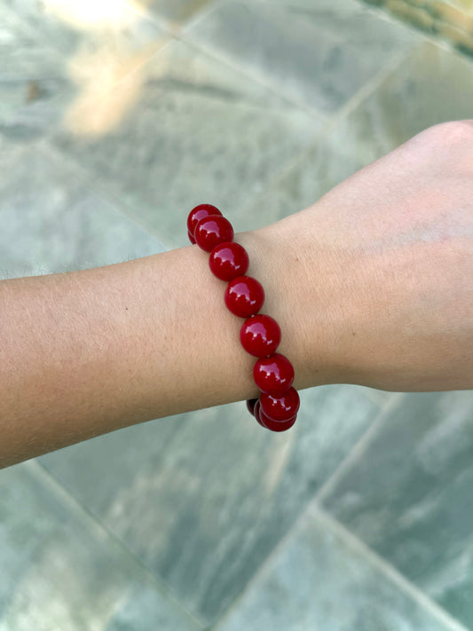 Kralen armband - bordeaux