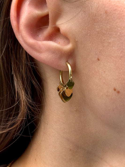 Hartjes oorbellen - goud