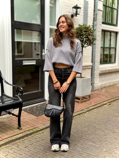 Top driekwart met naad - grijs