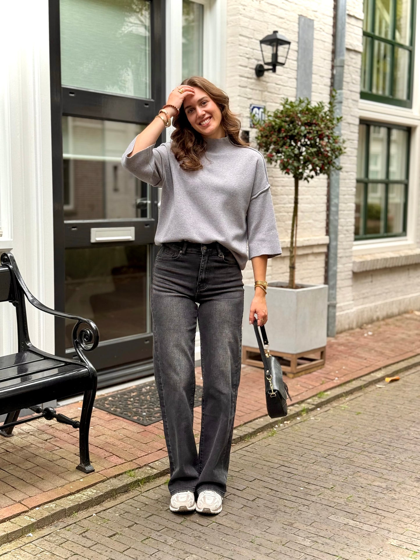 Top driekwart met naad - grijs
