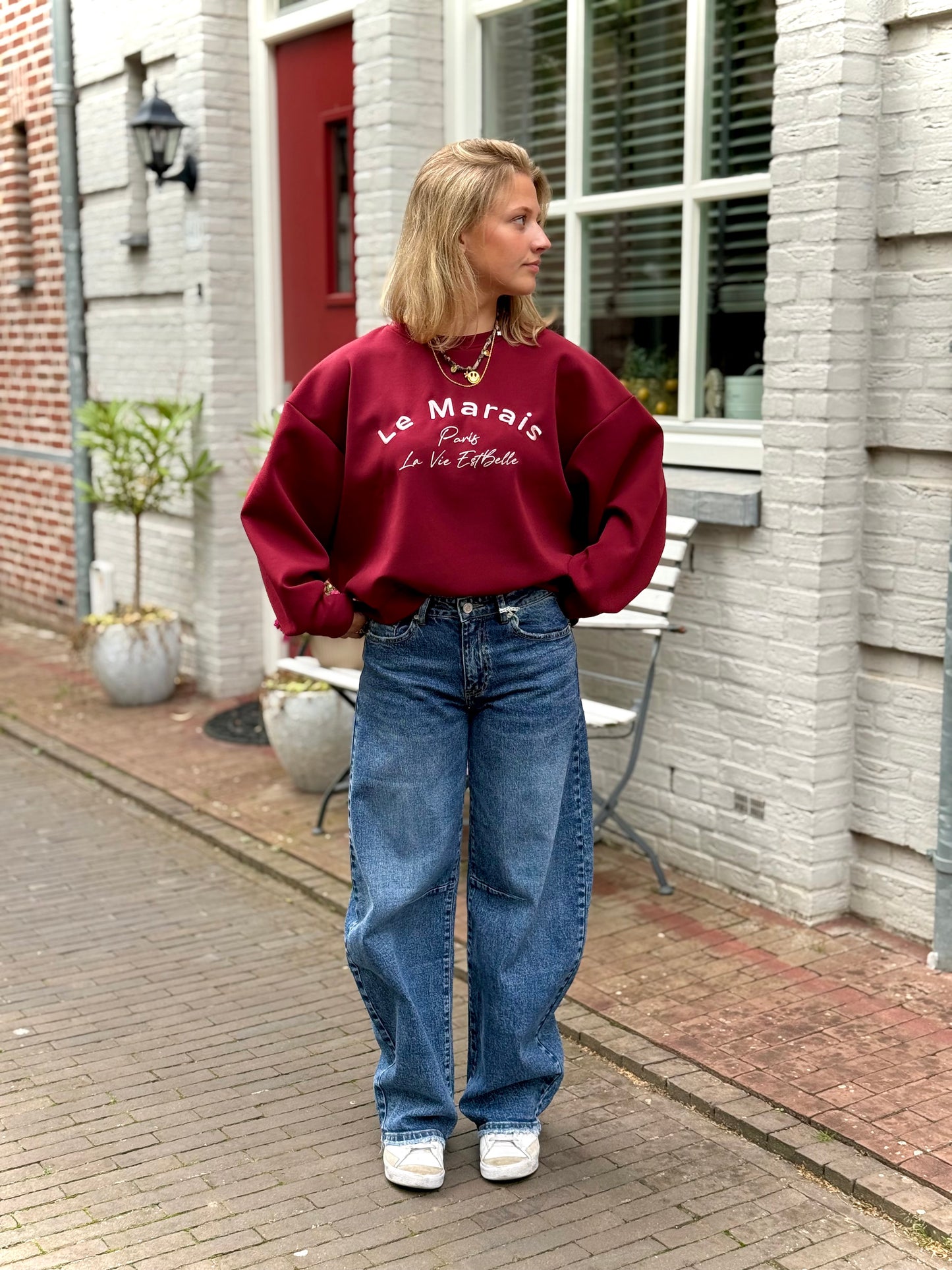 Oversized trui Paris - bordeaux