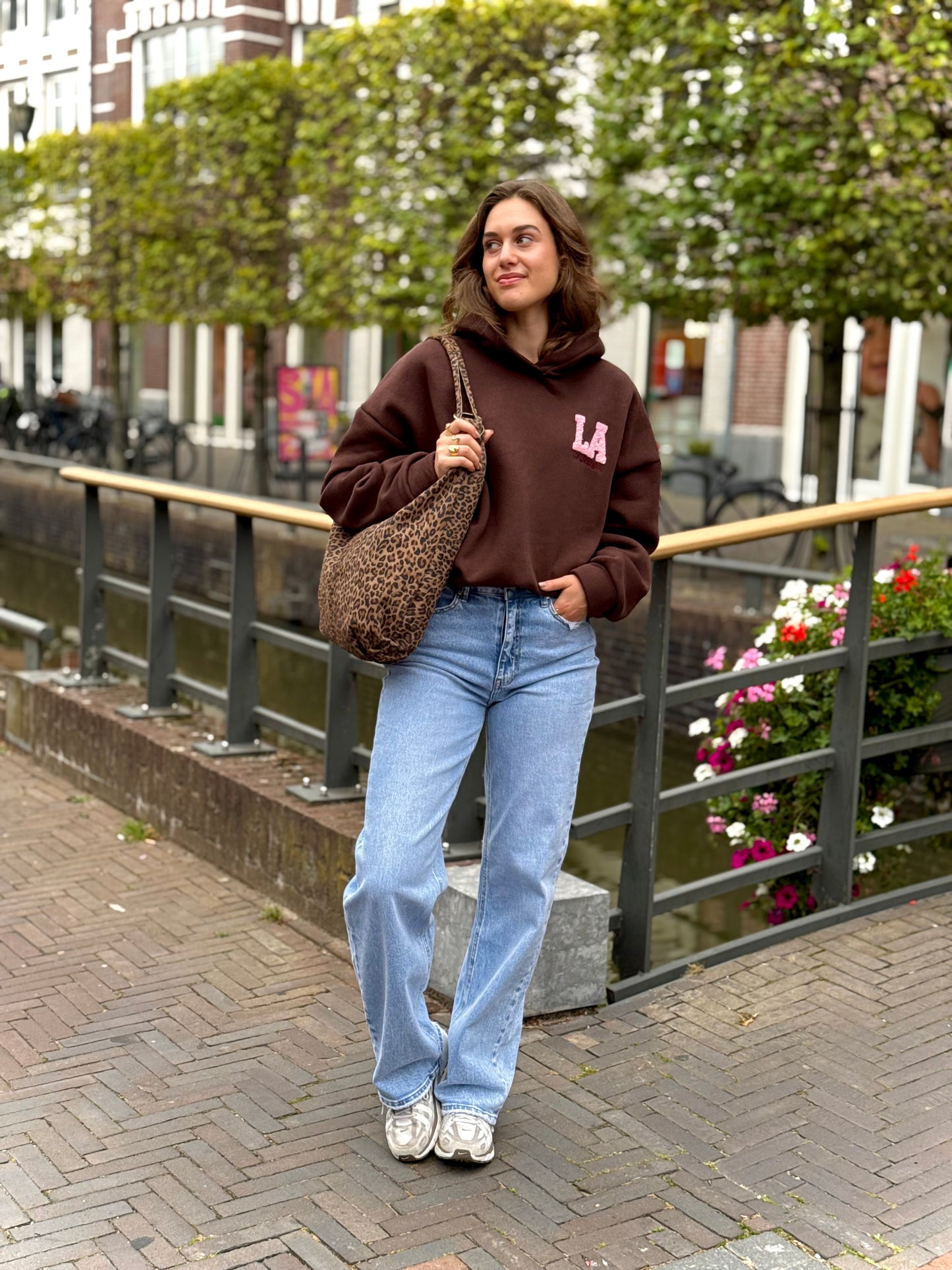 Leren suede tas/shopper Suez - panter - At Styles