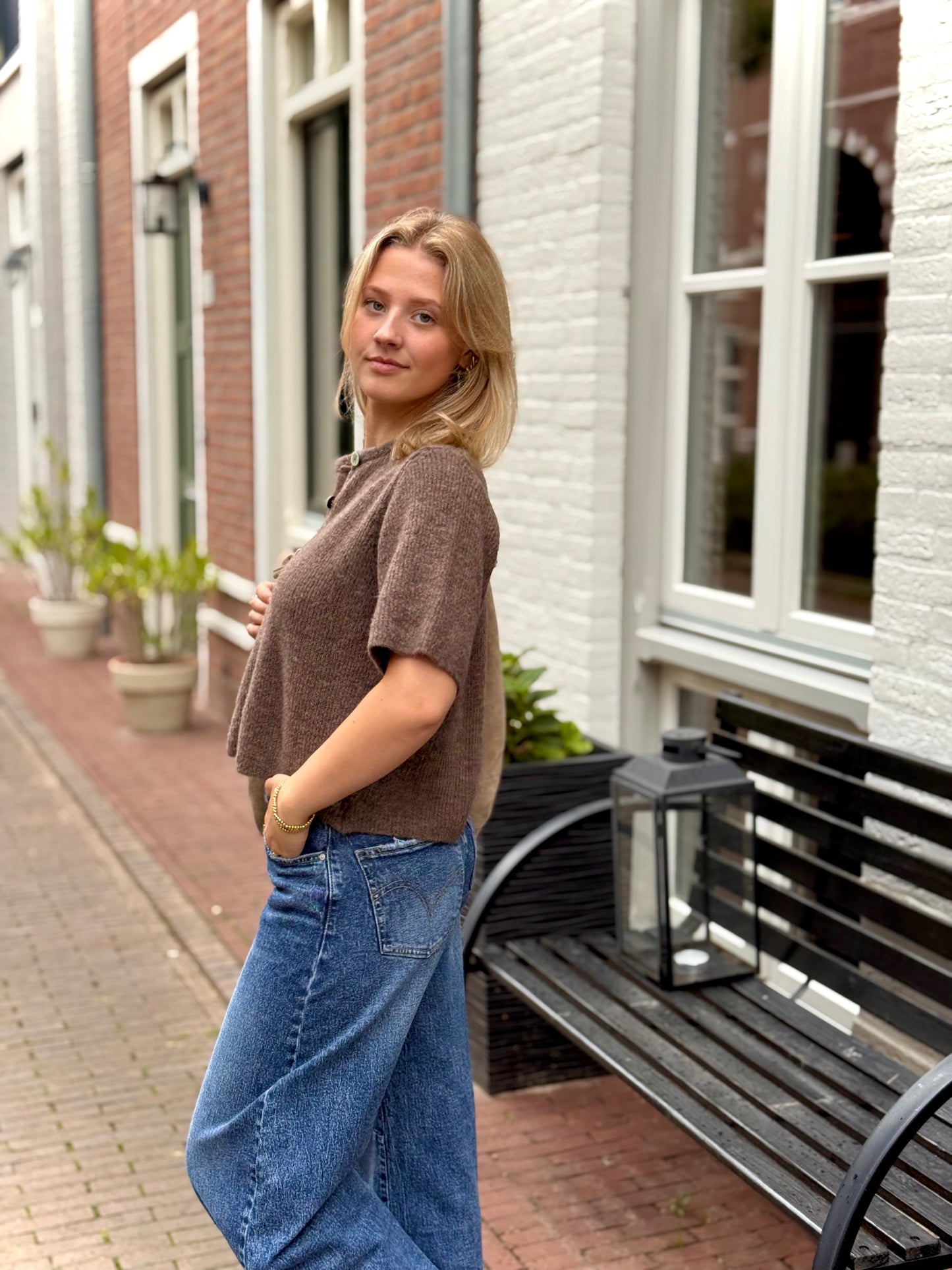 Cozy top/vest - bruin