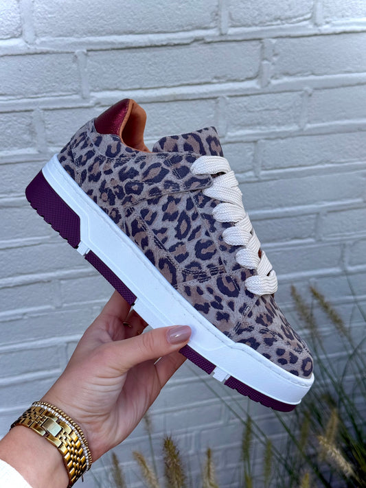 DWRS leren sneakers Whitby - panter