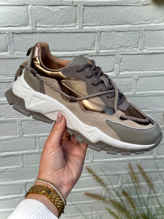 DWRS leren sneakers Channing - bruin