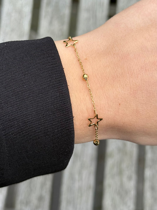 Armband sterretjes - goud