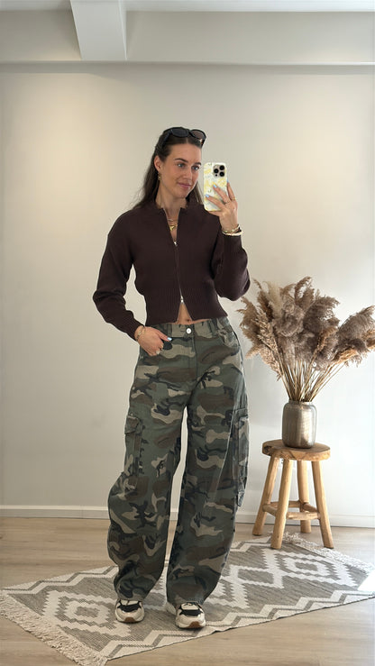 Army barrel jeans - camouflage