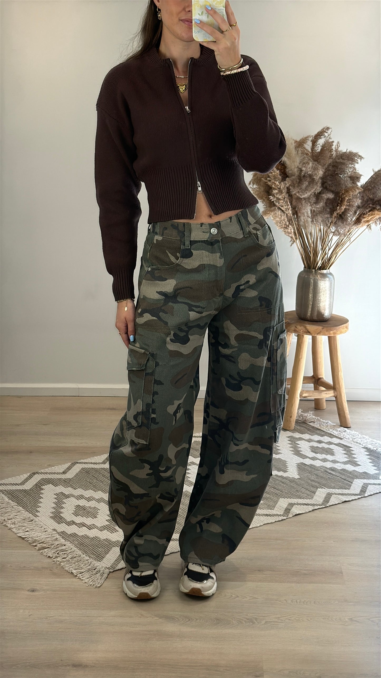 Army barrel jeans - camouflage