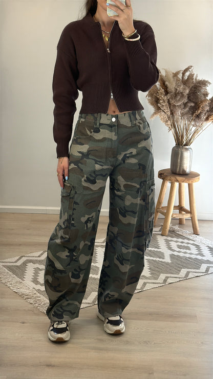 Army barrel jeans - camouflage