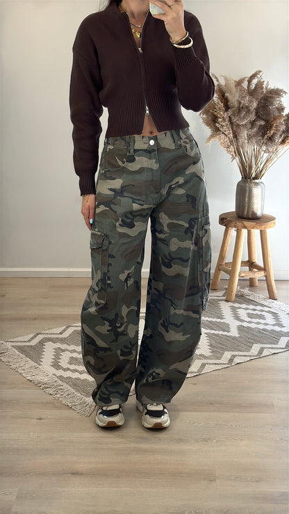 Army barrel jeans - camouflage