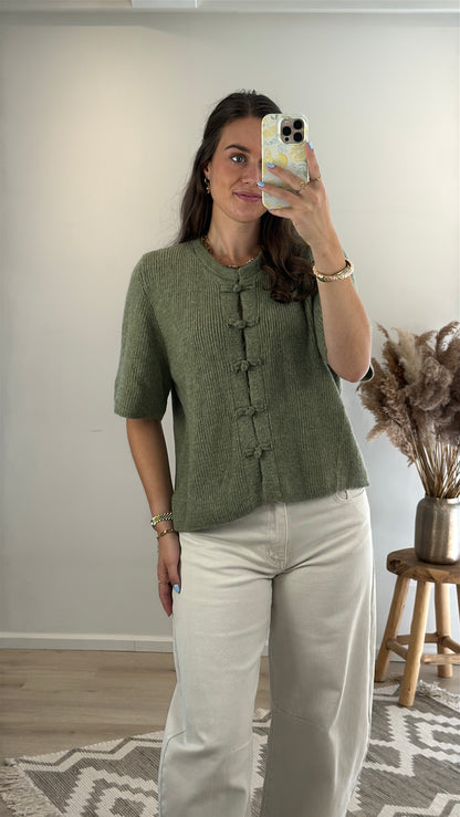 Cozy mandarin top - groen