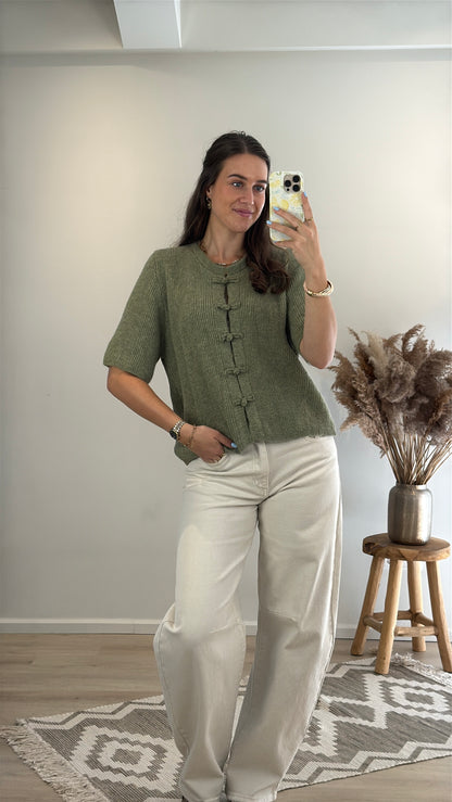 Cozy mandarin top - groen