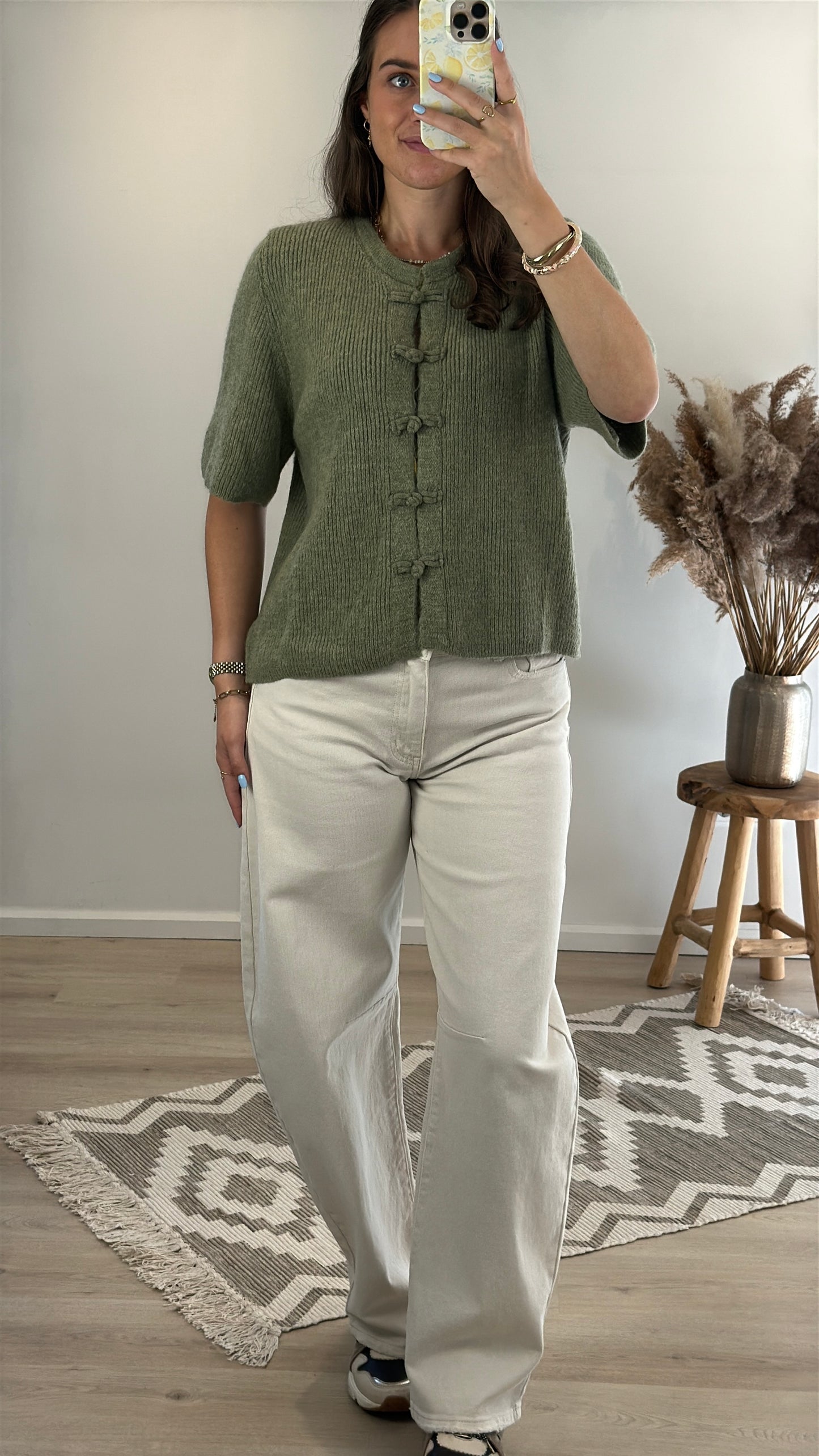Cozy mandarin top - groen