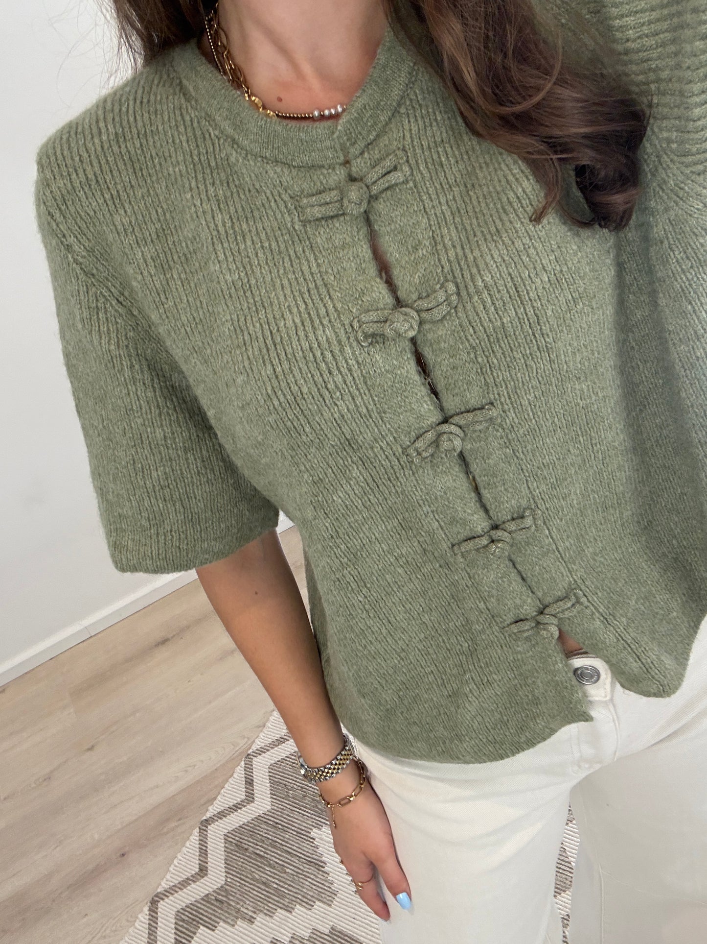 Cozy mandarin top - groen