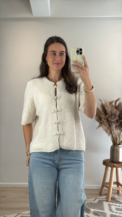 Cozy mandarin top - beige