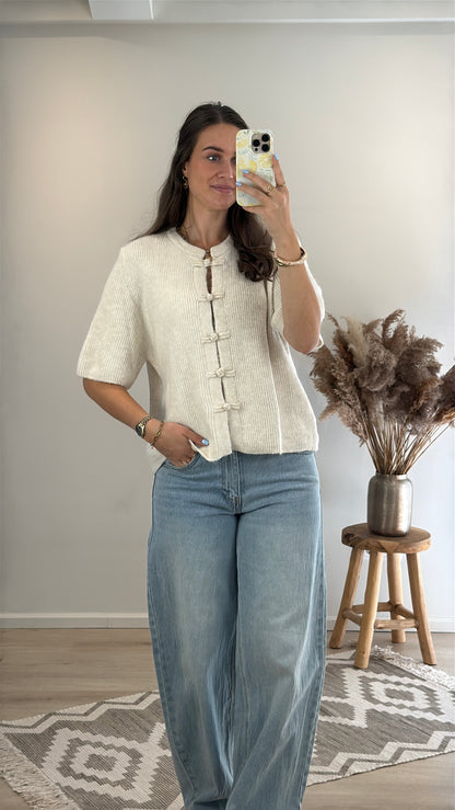 Cozy mandarin top - beige