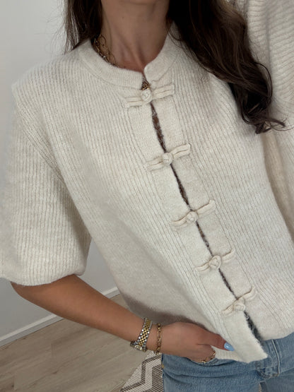 Cozy mandarin top - beige
