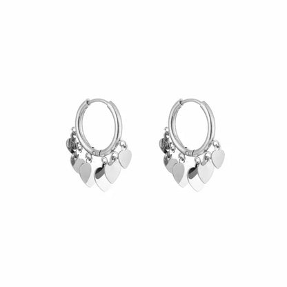 Hartjes oorbellen - zilver