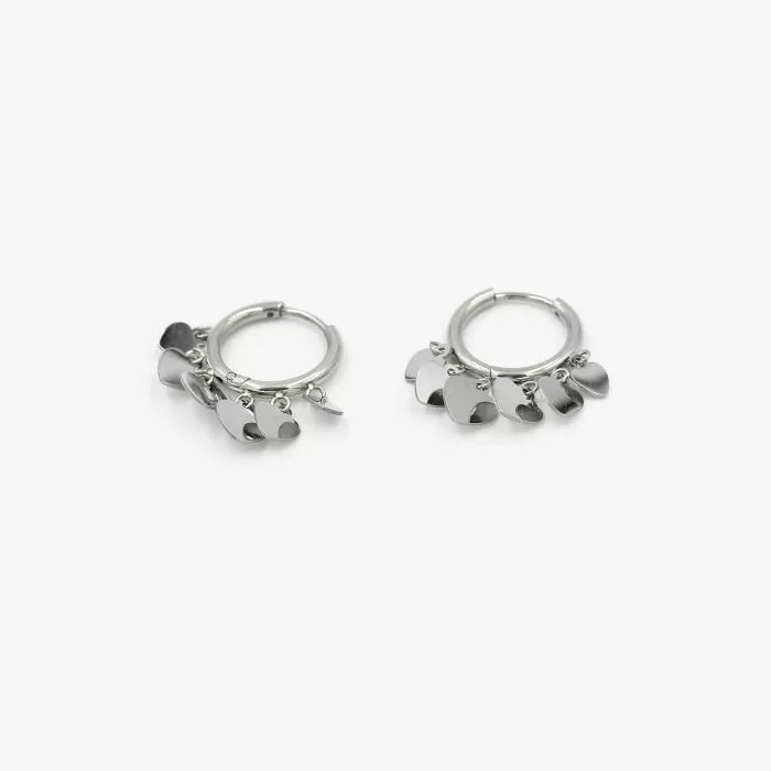 Hartjes oorbellen - zilver