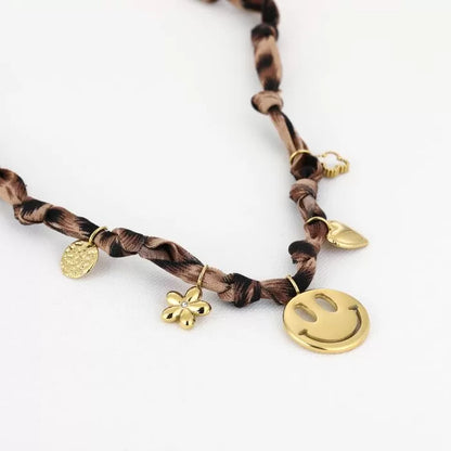 Bedel ketting - panter touw | Goud