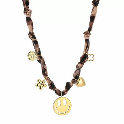 Bedel ketting - panter touw | Goud
