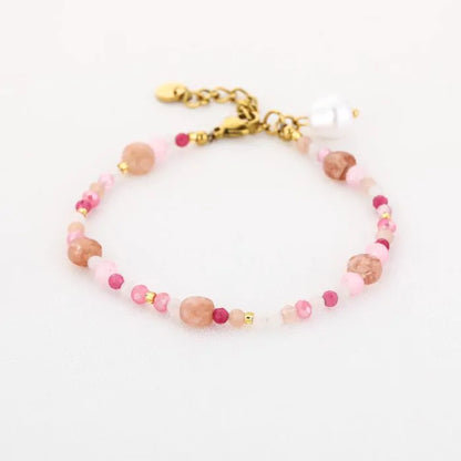 Kralen armband - multi roze