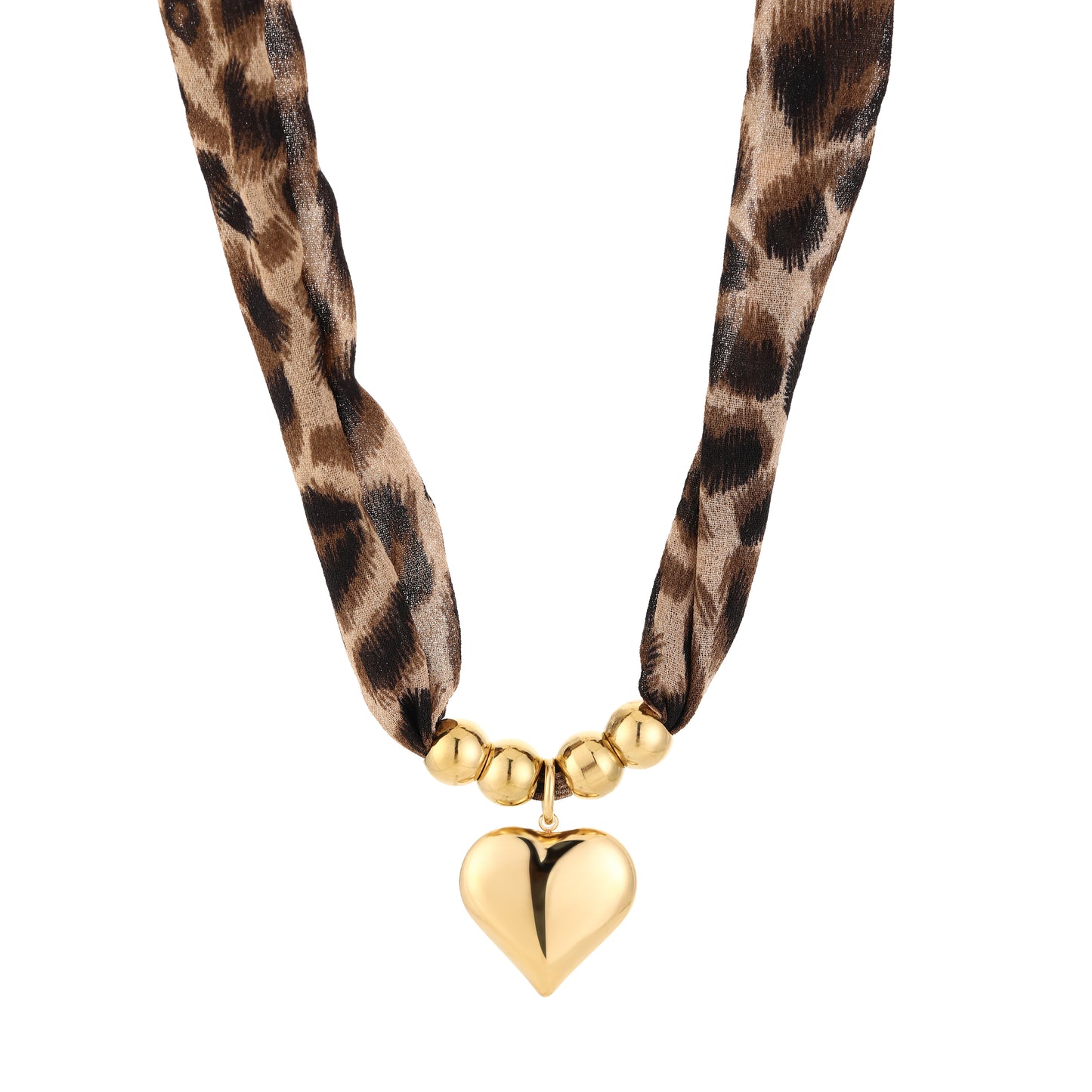 Panter ketting met hart - goud