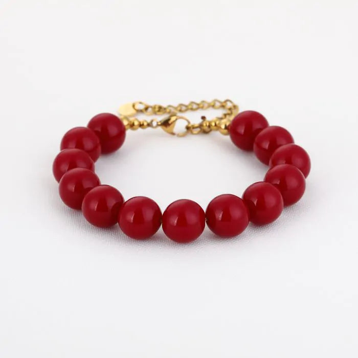 Kralen armband - bordeaux