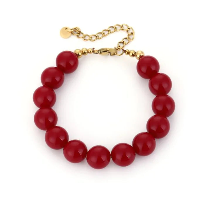 Kralen armband - bordeaux