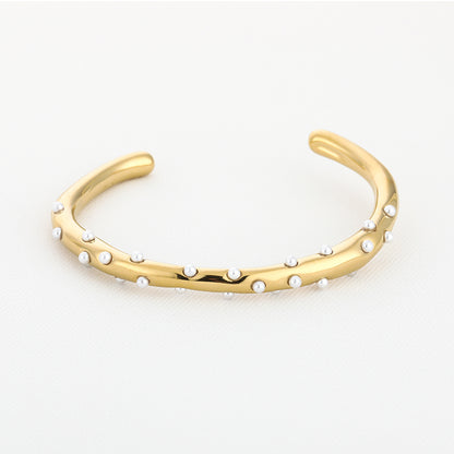 Bangle armband parels - goud