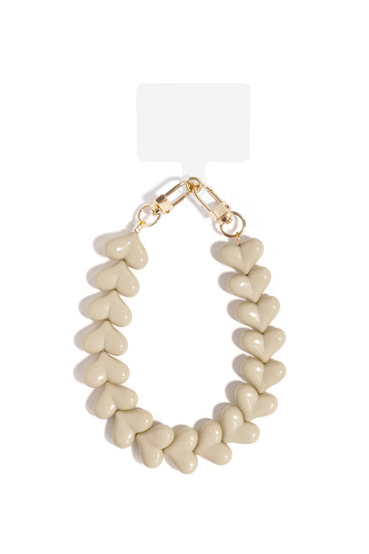 Telefoonkoord hartjes - beige - At Styles
