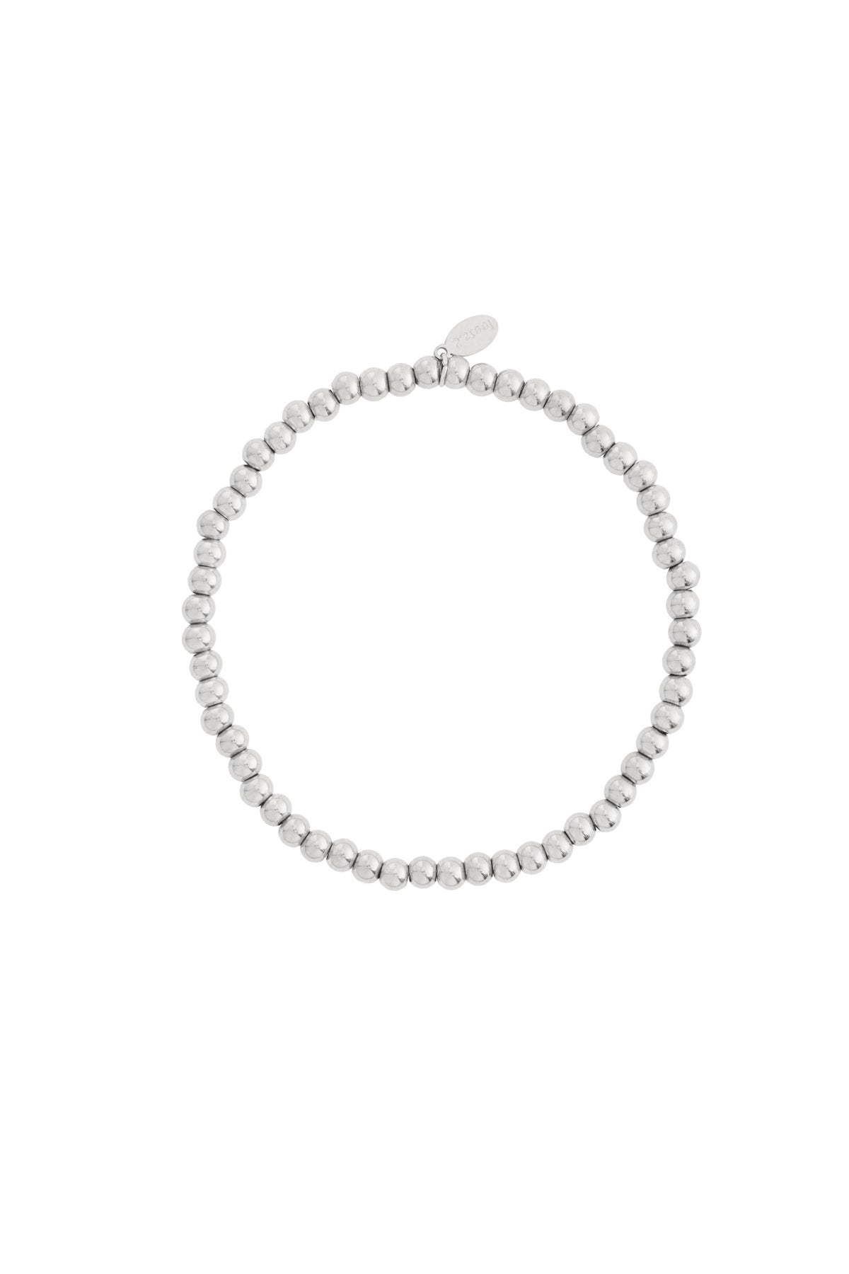 Elastiek kralen armband - zilver