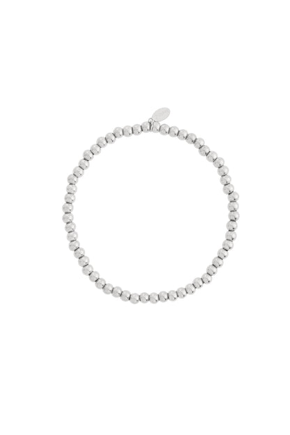 Elastiek kralen armband - zilver