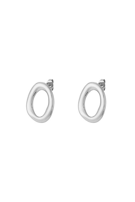 Ovale oorbellen - zilver