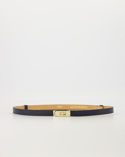 Leren riem Garcia - donkerblauw