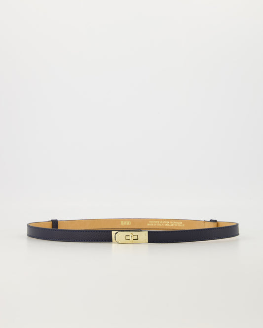 Leren riem Garcia - donkerblauw
